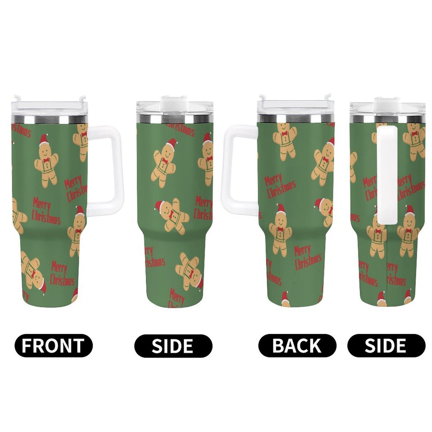 PHDT00293 POD US Local Tumbler 40 oz Large Capacity Car Cup Christmas Gingerbread Man