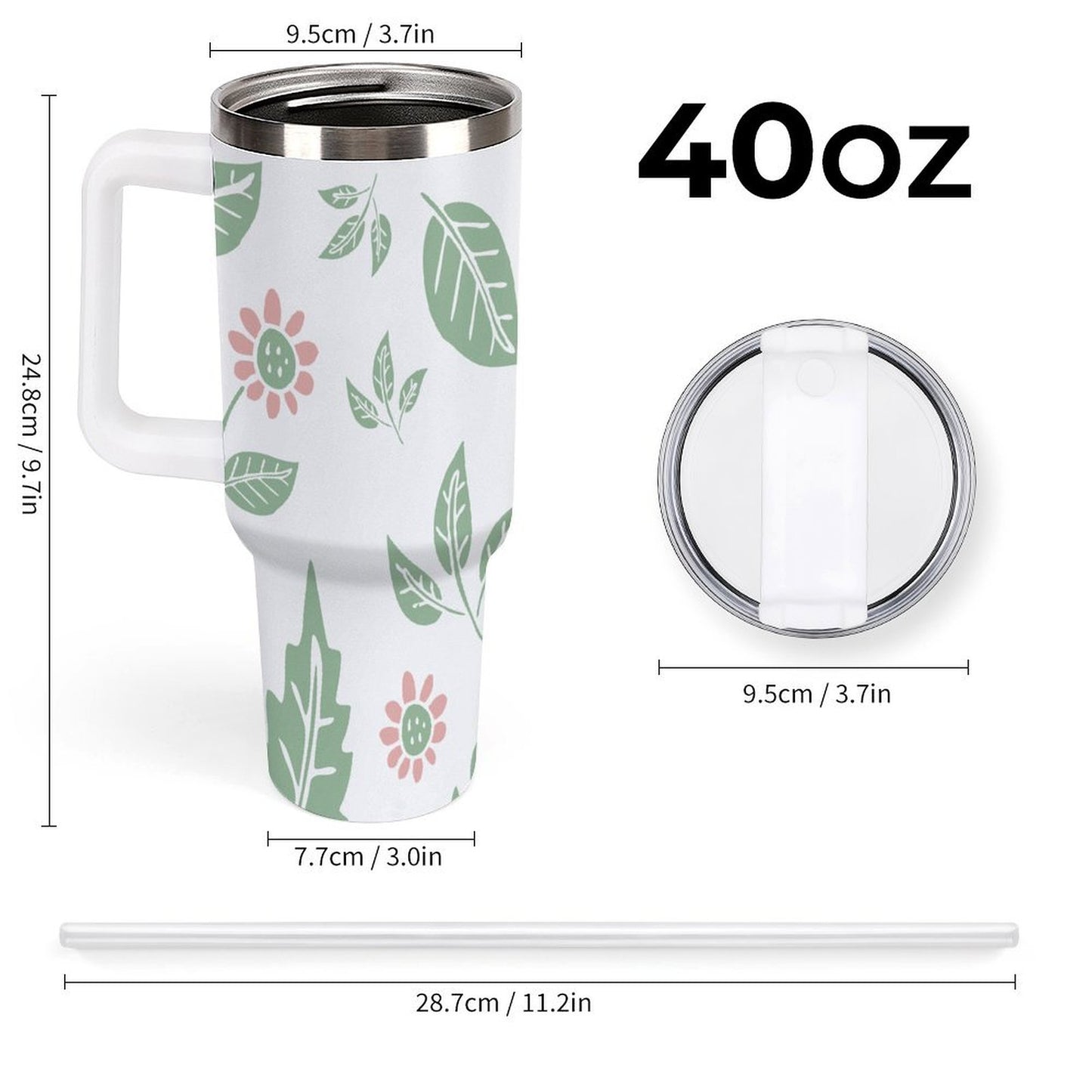 PHDT00107 POD US Local Tumbler 40 oz Large Capacity Car Cup Leaves, Summer