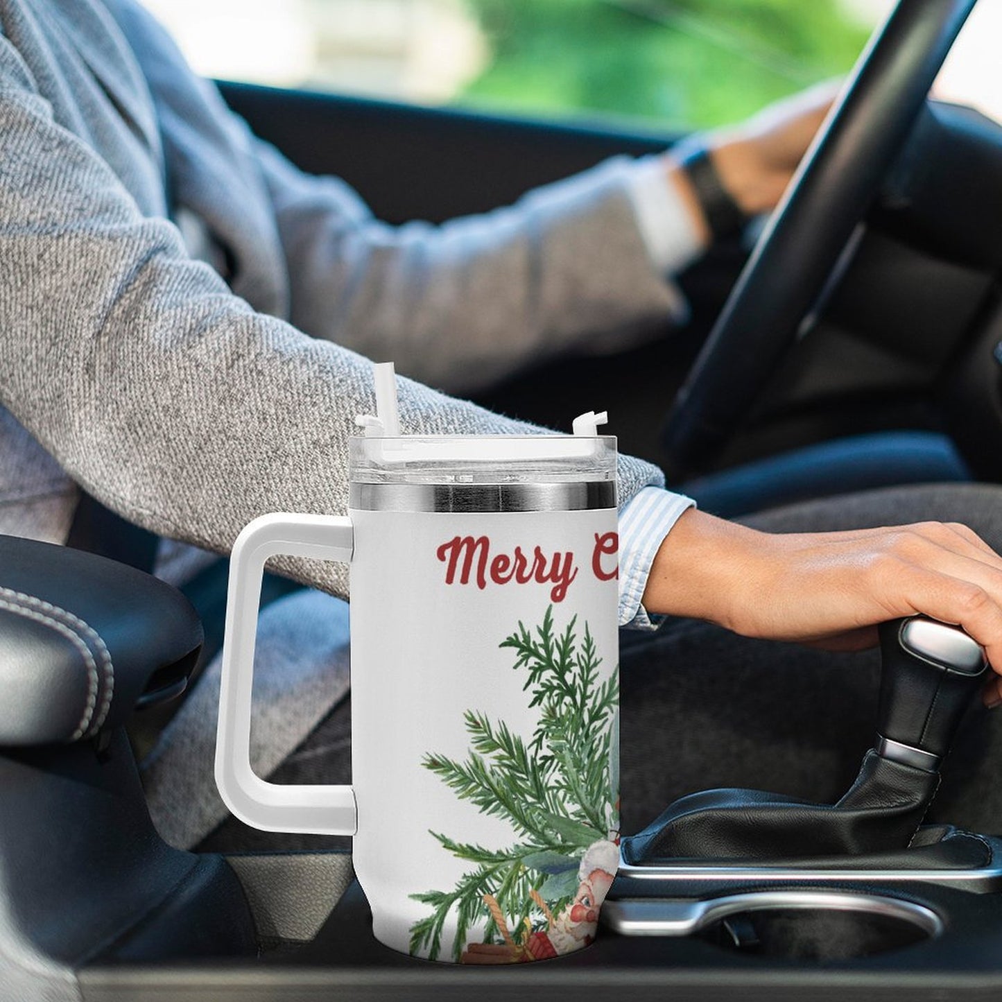 PHDT00340 POD US Local Tumbler 40 oz Large Capacity Car Cup Christmas, Santa Claus