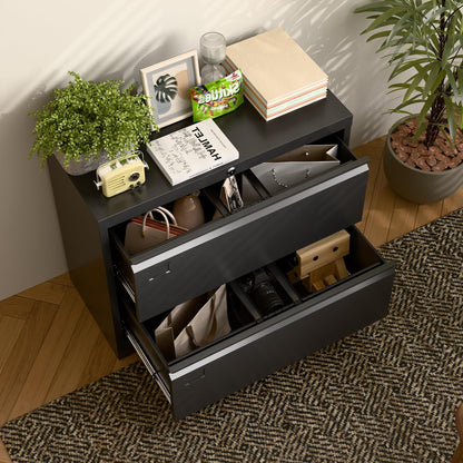 US Local Metal Lateral Filing Cabinet With 2 Drawers For Home Office, Locking Steel Wide File Storage Cabinet For Hanging Legal,Letter A4 Size, Assembly Required, Black