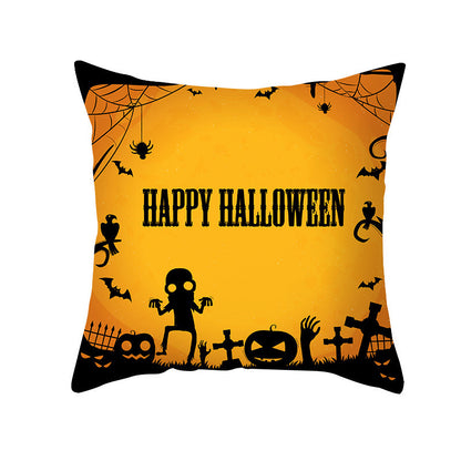 40 Style Halloween Pillowcase Pumpkin Letter Fly Velvet Pillow Cushion Cover