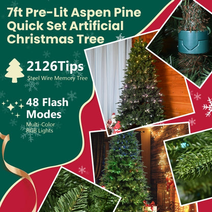 US Local 7ft Pe,pvc  Mixed Christmas Tree