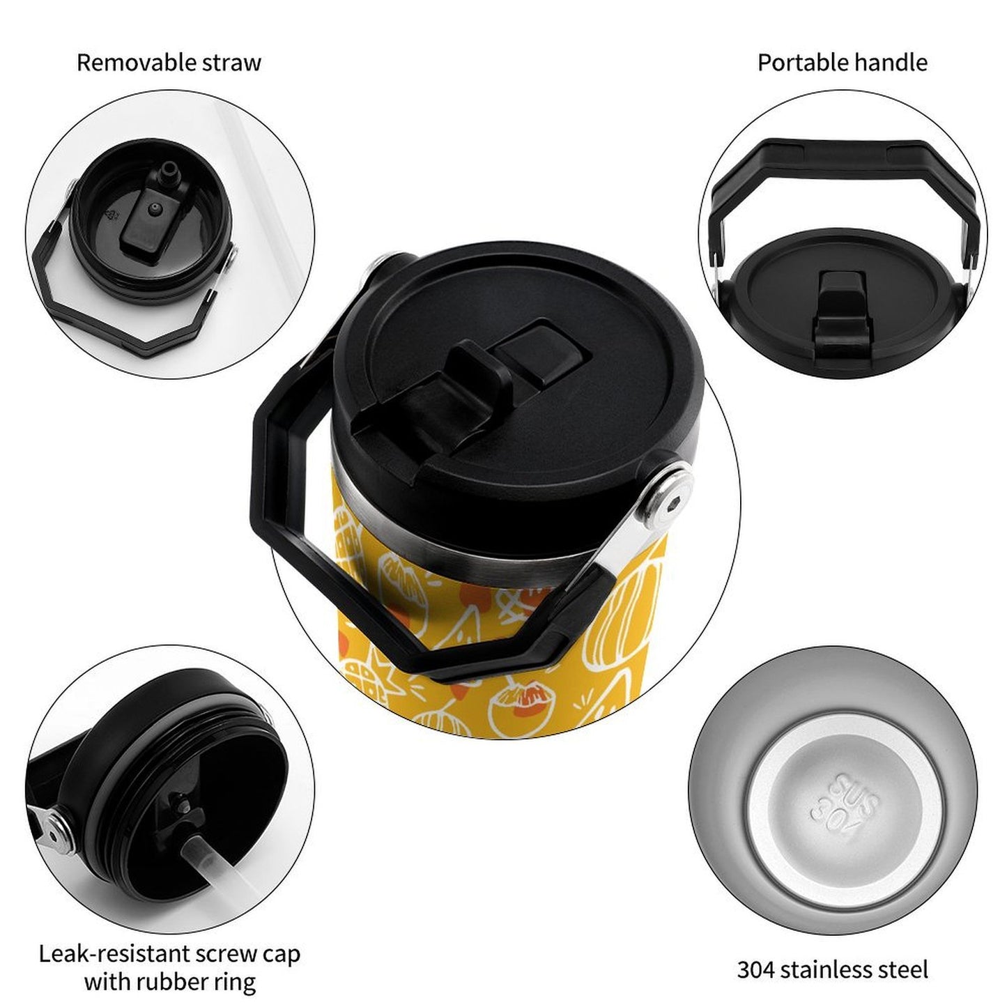 POD US Local Tumbler 30oz Large Capacity Car Cup Tropical-fruits Style