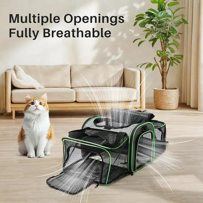 US Local Expandable, Foldable, Portable Pet Carrier With Wheels And Six Sides For Cats And Small Dogs.