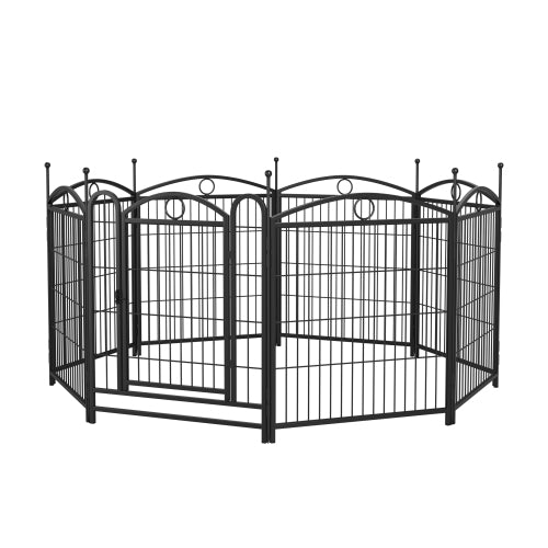 US Local 32 Inch 8 Panel Metal Dog Fence Pet Outdoor Playpen