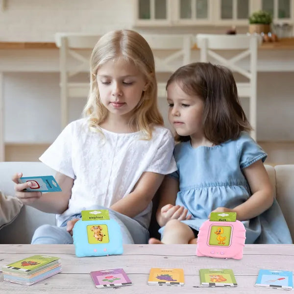 US Local 224 Words Kid Flash Talking Cards 112 Card Electronic Cognitive Audio Toddler Reading Machine Animal Shape Color Repeated Learning Cards English For Child