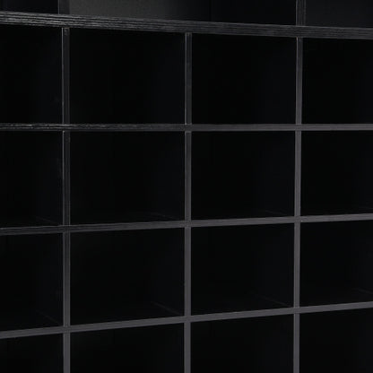 US Local Stylish Design 24 Shoe Cabinet Console, Modern Shoe Cabinet With Curved Base, Multifunctional Sideboard, High Quality, For Corridor, Bedroom, Living Room, Black