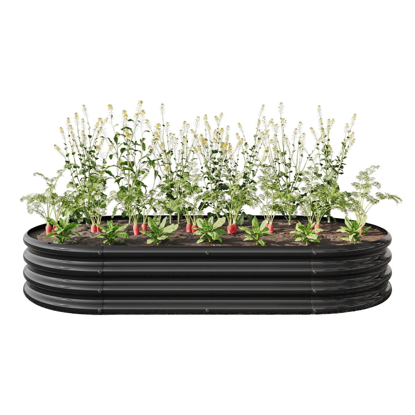 US Local Raised Garden Bed Outdoor, Oval Metal Planter For Plants, Vegetables, Flowers