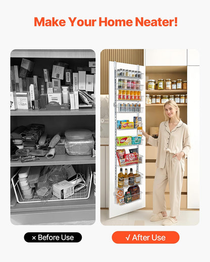 US Local 9-Tier Over The Door Pantry Organizer Hanging Storage Rack Adjustable Kitchen