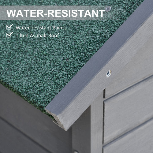 UK Local Outsunny Wooden Garden Storage Shed Utility Gardener Cabinet W 3 Shelves, Tilted-felt Roof And Two Lockable Doors, 79cm X 49cm X 191.5cm, Dark Grey