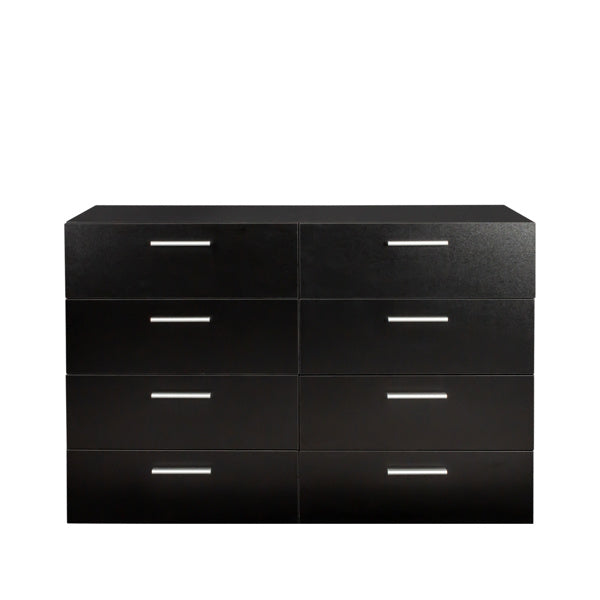US Local Black Particleboard Eight Drawer Cabinet