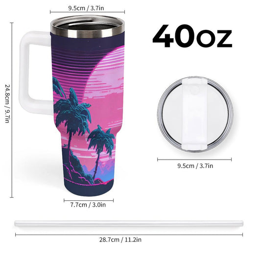 PHDT00217 POD US Local Tumbler 40oz Large Capacity Car Cup Pink, Sunset, Nature, Summer