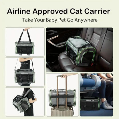 US Local Expandable, Foldable, Portable Pet Carrier With Wheels And Six Sides For Cats And Small Dogs.