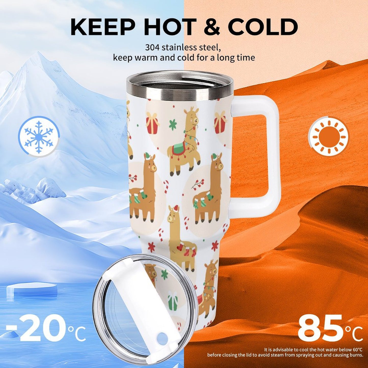 PHDT00015 POD US Local Tumbler 40 oz Large Capacity Car Cup Christmas