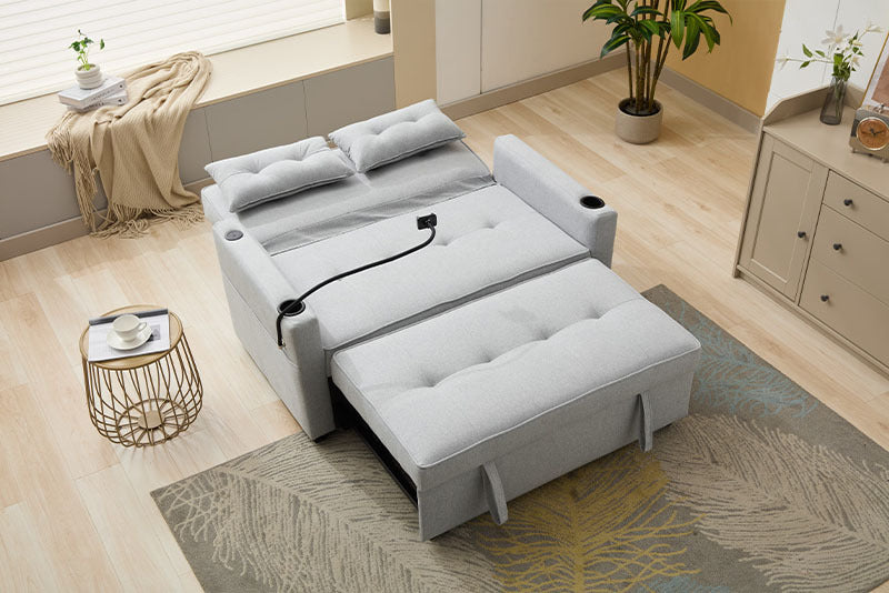 US Loccal Futon Chair Bed Convertible Chair 3-in-1 Pull Out Sleeper Chair Beds With USB Ports,Wear-resistant And Anti-scratch, Armchair Bed Sleeper For Living Room