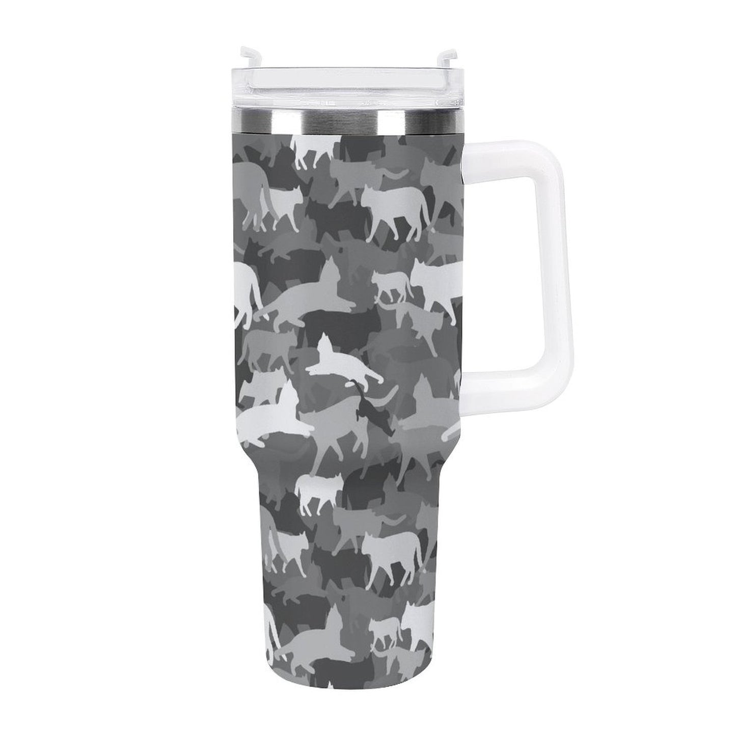 PHDT00238 POD US Local Tumbler 40 oz Large Capacity Car Cup Camouflage Cat Animal
