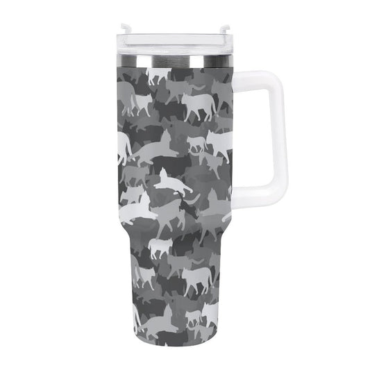 PHDT00238 POD US Local Tumbler 40 oz Large Capacity Car Cup Camouflage Cat Animal