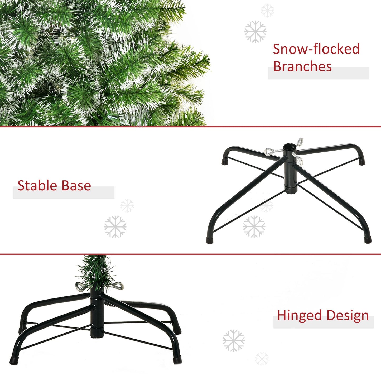 CA Local 7 ft Christmas Tree Artificial Classic Tree Holiday Indoor Decoration, With Mental Support 968 Tips, Green