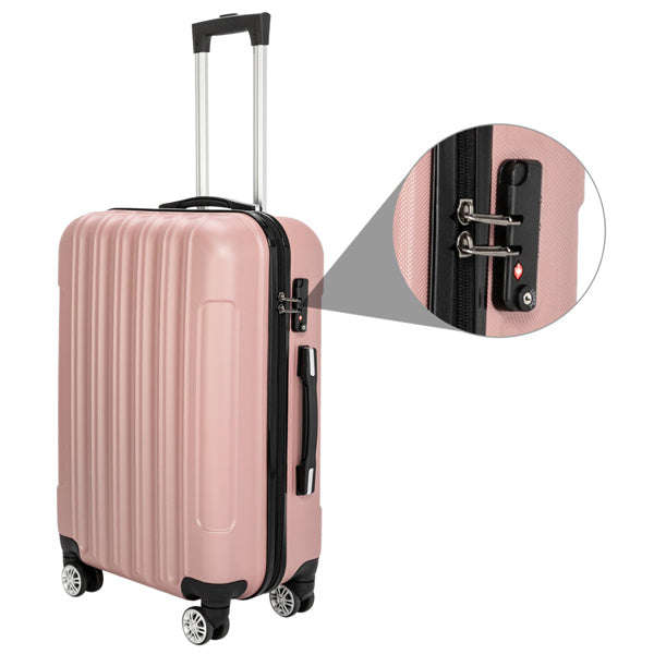 US Local Vertical 3-in-1 Spinner Wheel With Handle Trolley Box 20in 24in 28in ABS Aluminum Alloy Trolley Fashion Color - Rose Gold