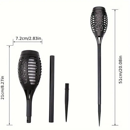 US Local 5pcs Solar Powered Garden Lights, Outdoor Solar Pathway Torch Light With Flickering And Dancing Flame Light Landscape Lighting For Christmas Halloween