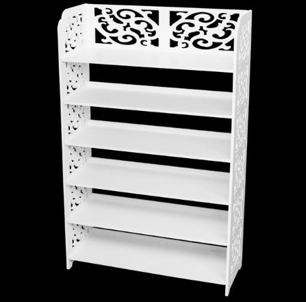 US Local Wood Plastic Board -6-story Carved Shoe Rack