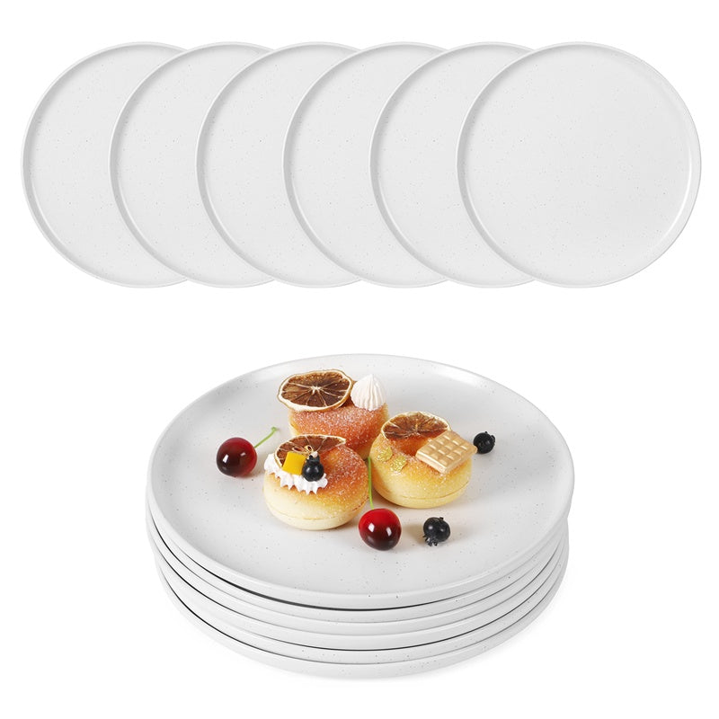 US Local Steak Plate Creative Western Food Plate Vegetable Plate Set Of 6 For Cereal, Salad, Pasta, Soup, Dessert, Serving Dishwasher, Microwave And Oven