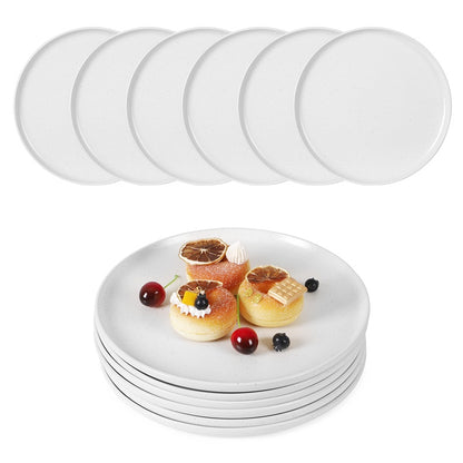 US Local Steak Plate Creative Western Food Plate Vegetable Plate Set Of 6 For Cereal, Salad, Pasta, Soup, Dessert, Serving Dishwasher, Microwave And Oven