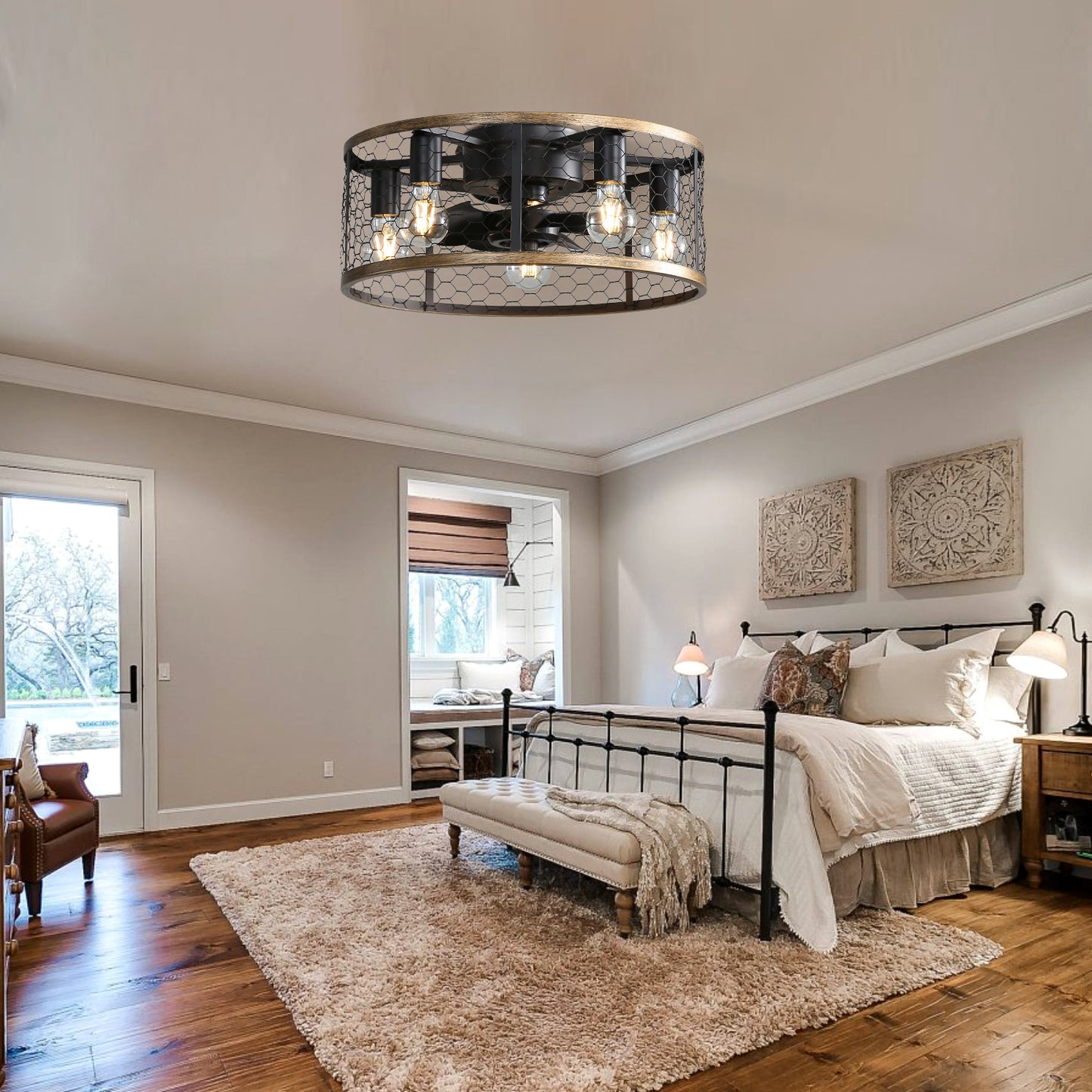 US Local Metallic Black Ceiling Fan