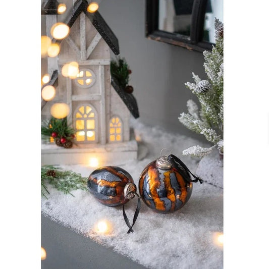 US Local 3 X 3 X 4.3 Egg Christmas Ball Ornament, Glass Decorative Hanging Ball Christmas Tree Ornaments For Holiday Party Decorations, Set Of 6