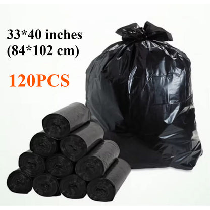US Local 120 35 Gallon Lightweight Stretchable Garbage Bags - Star Sealed Bottom, Black Plastic Lining, Not Available On Weekends