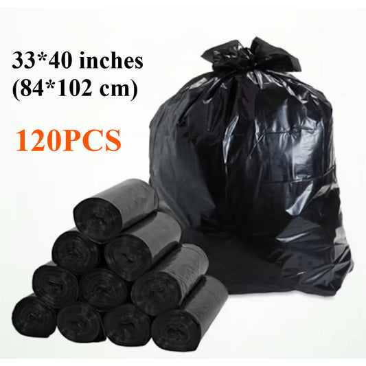 US Local 120 35 Gallon Lightweight Stretchable Garbage Bags - Star Sealed Bottom, Black Plastic Lining, Not Available On Weekends
