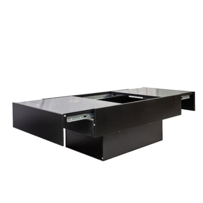 US Local Coffee Table With Sliding Tabletop, Center Table With Hidden Storage Compartment, Extendable Table For Living Room