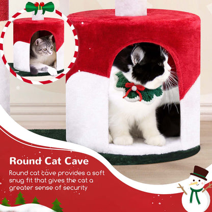 US Local 33 Inch Christmas Style Cat Climbing Frame