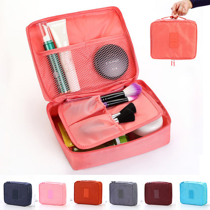 US Local Portable Cosmetic Bag Waterproof Divider Multi-grid Pockets Toiletry Bags Travel Storage Handbags Women Make Up Bag