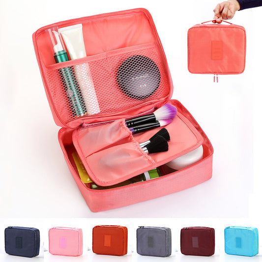 USA Local Portable Cosmetic Bag Waterproof Divider Multi-grid Pockets Toiletry Bags Travel Storage Handbags Women Make Up Bag