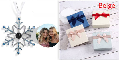 Thanksgiving Christmas Gift Snowflake Projection Necklace