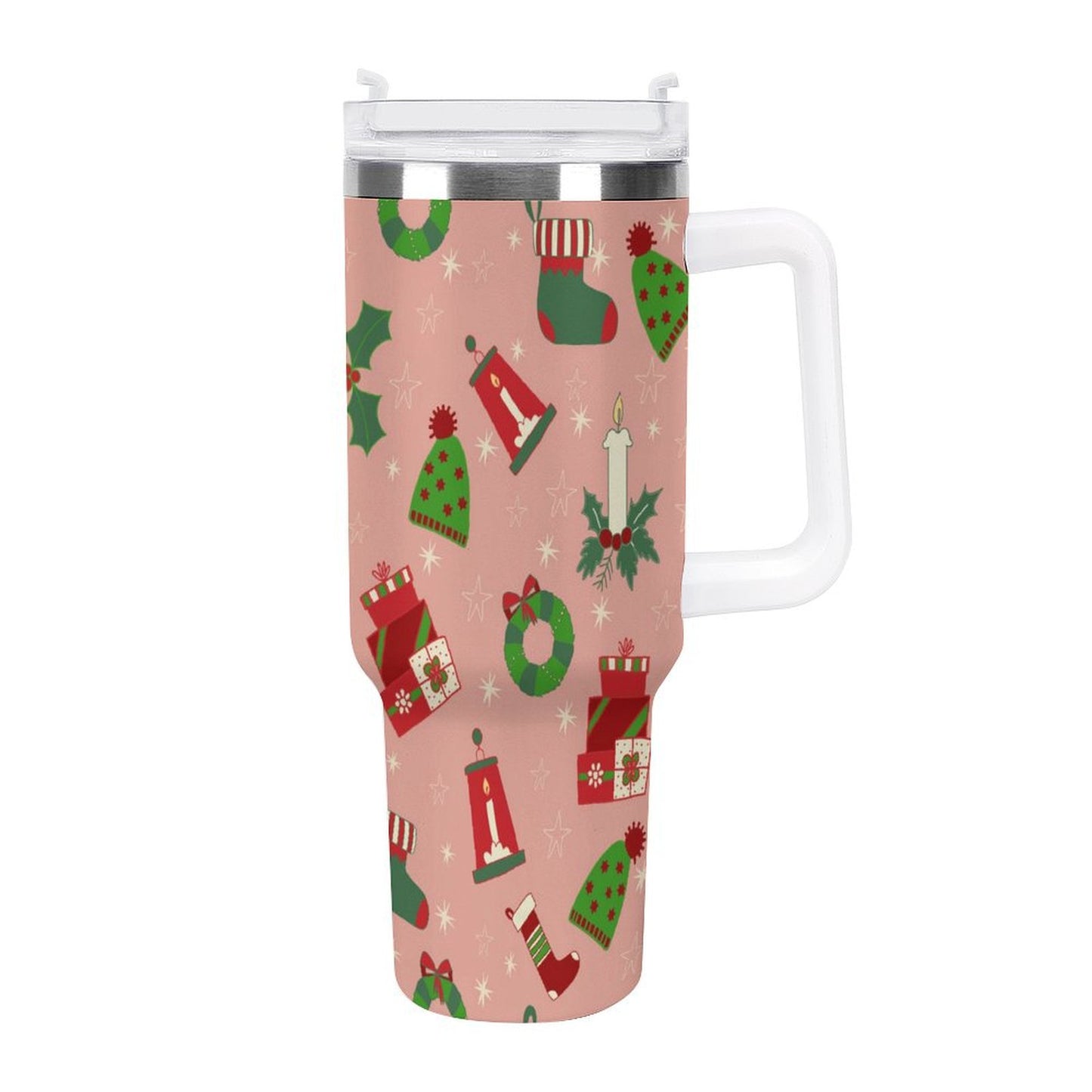 PHDT00426 POD US Local Tumbler 40 oz Large Capacity Car Cup Pink, Christmas