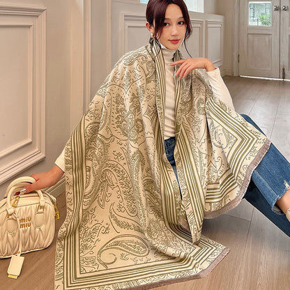 US Local Female Versatile Fashion Thickened Warm Cashmere Scarf