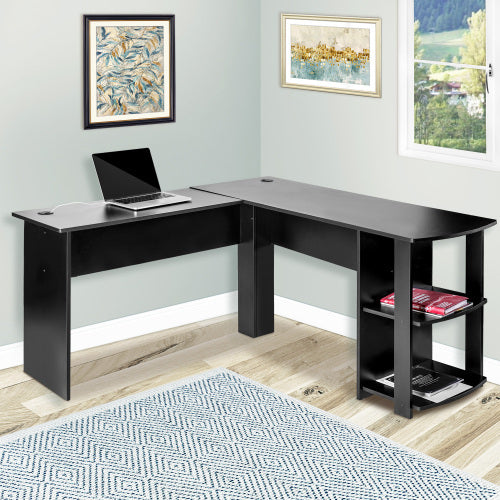 UK Local Corner Desk Office Desk For Home L-Shaped Desk Gaming Desk Large Computer Desk PC Laptop Study Gaming Table Workstation For Home Office, Easy To Assemble Black
