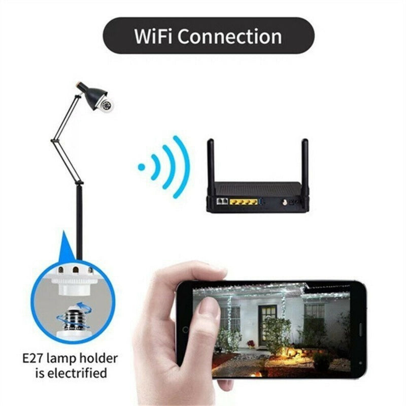 US Local IR E27 Light Bulb Camera 1080P HD Wireless Wifi Smart Home Security Camera