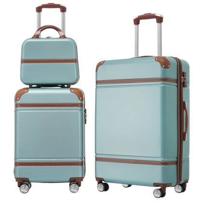US Local Hardshell Luggage Sets 3 Pieces 20x24 Luggages And Cosmetic Case Spinner Suitcase With TSA Lock Lightweight