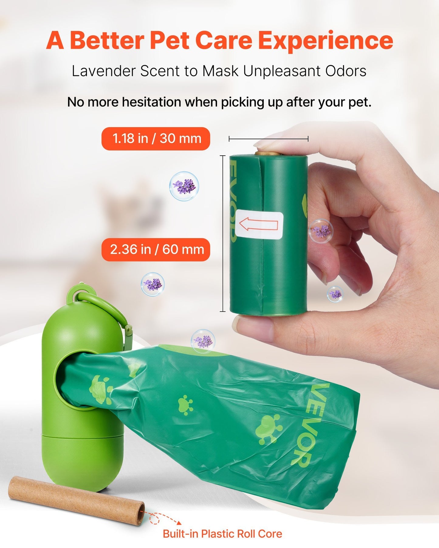 US Local Thick Dog Poop Waste Bags Refill Rolls 270PCS Lavender Scented Biodegradable