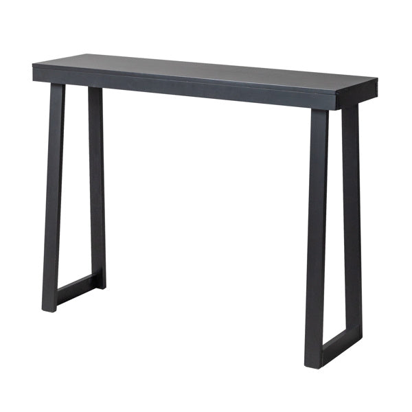 US Local Black Trapezoidal Leg Tabletop With Edge Pine Entrance Table
