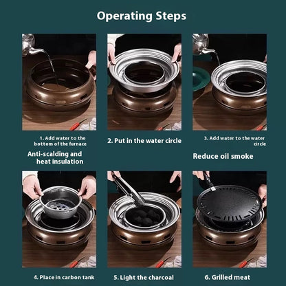 Household Outdoor Portable Charcoal Grilled Smoke-free Barbecue Oven