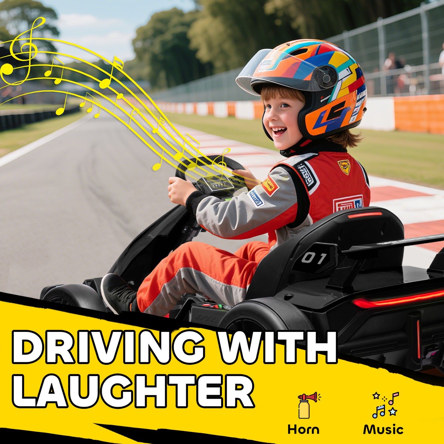 US Local 24V 7.5 MPH Electric Go Kart with Adjustable Seat