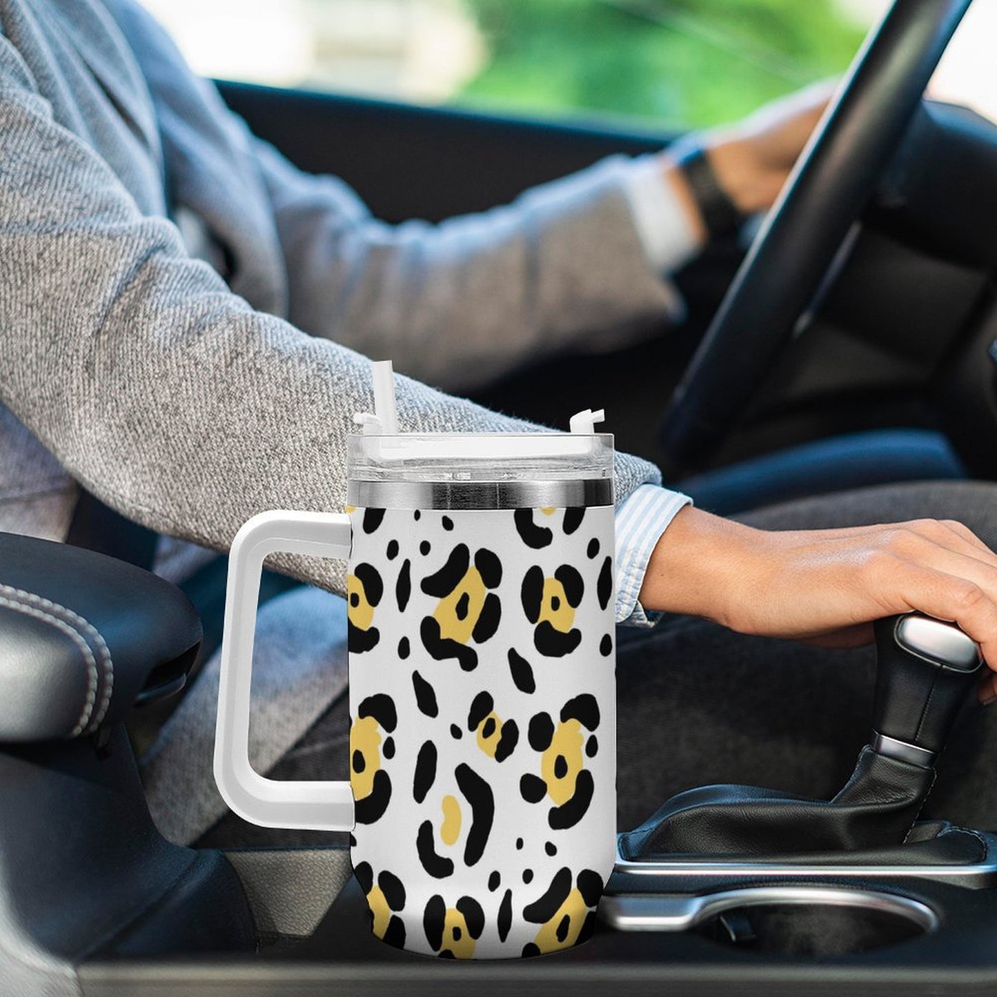 PHDT00224 POD US Local Tumbler 40 oz Large Capacity Car Cup Animal  Leopard