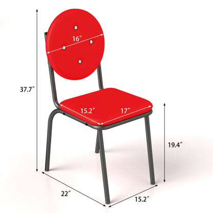 US Local 4-piece Bar Stools Faux Leather Dining Chairs With Waterproof Surface And Metal Legs