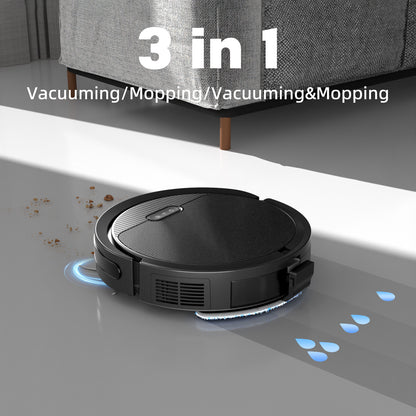 US Local Robot Vacuum And Mop, 3 In 1 Combo Cleaner For Home With Pet Hair And Hard Floor, 5000Pa Suction, 120 Mins Run Time,Self-Charging,Super Thin Body