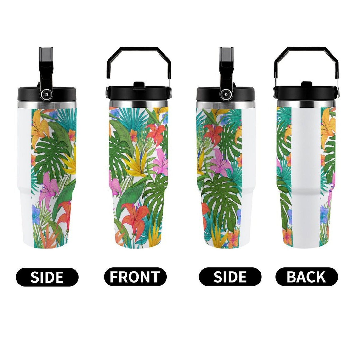 POD US Local Tumbler 30oz Large Capacity Car Cup Tropical, Green, Bright, Summery Style