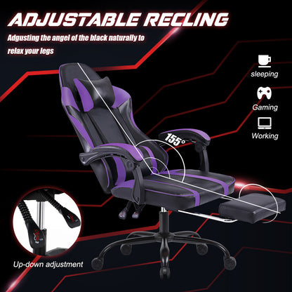 US Local Ergonomic Gaming Chair For Adults, Adjustable Lumbar Backrest Office Chair